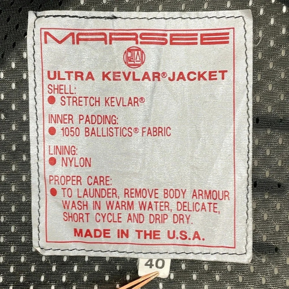 Marsee Ultra Kevlar Ballistics Padded Motorcycle Riding Jacket Black 40 - Picture 14 of 16